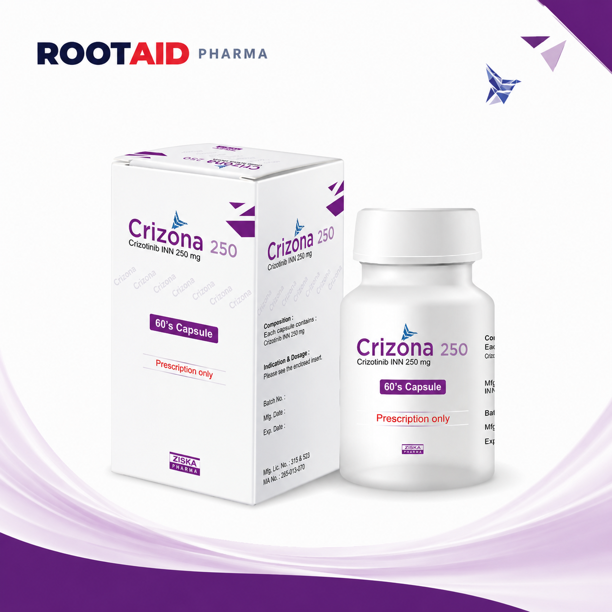 Crizona 250 mg (Crizotinib) Tablets