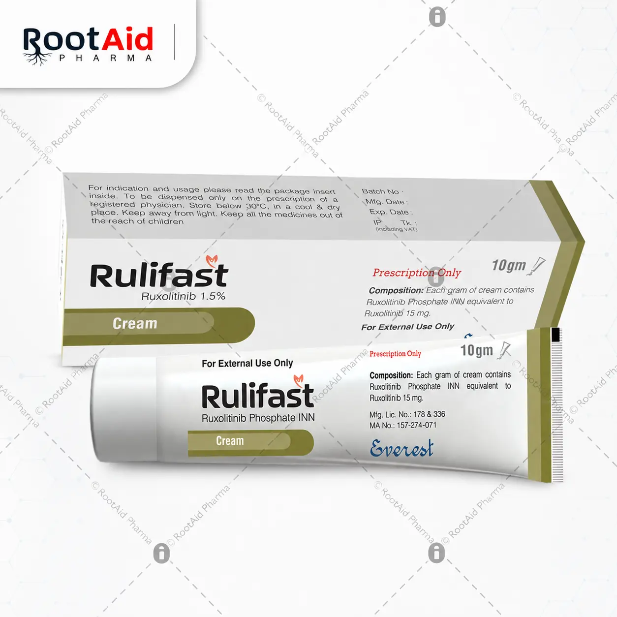  Rulifast 10 gm (Ruxolitinib 1.5%)  Cream 