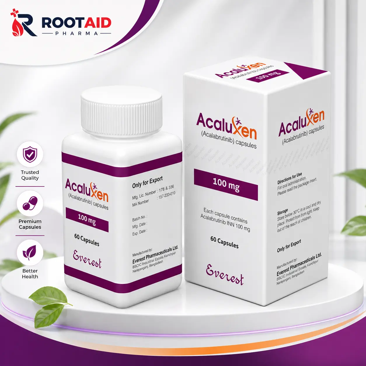 Acaluxen 100 mg (Acalabrutinib) Capsules